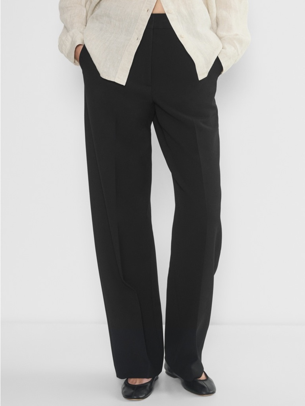 Aritzia Babaton Agency Pants Black Wide-Leg Trousers